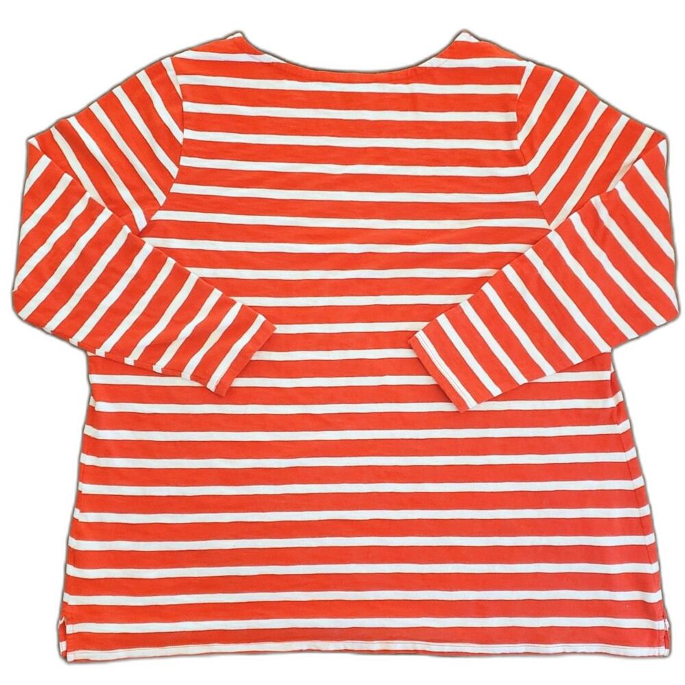 Old Navy Women Long Sleeve Striped Tee Reddish Orange & White Size 3X - Picture 3 of 8